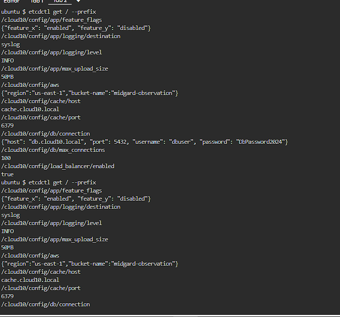 etcdctl output